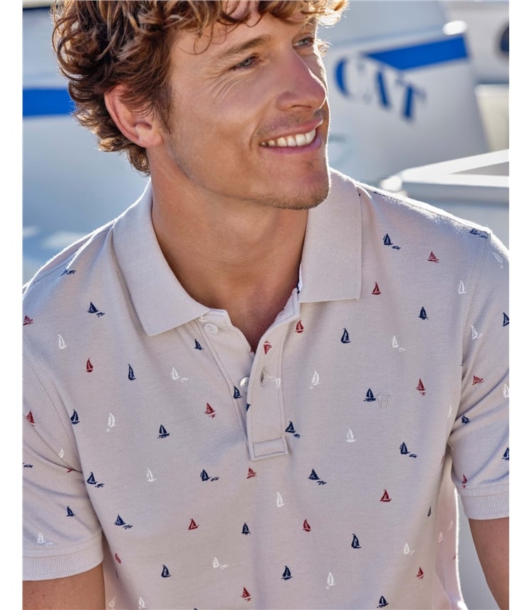 Poloshirt aus texturierter Bio-Baumwolle