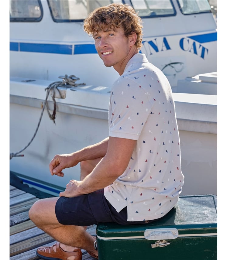 Poloshirt aus texturierter Bio-Baumwolle