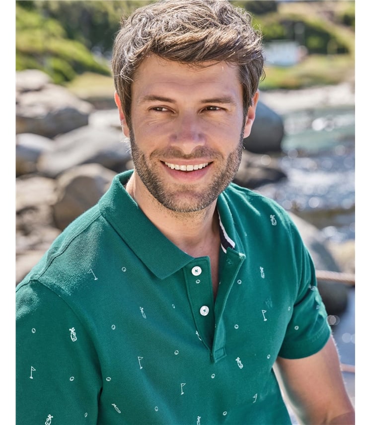 Poloshirt aus texturierter Bio-Baumwolle