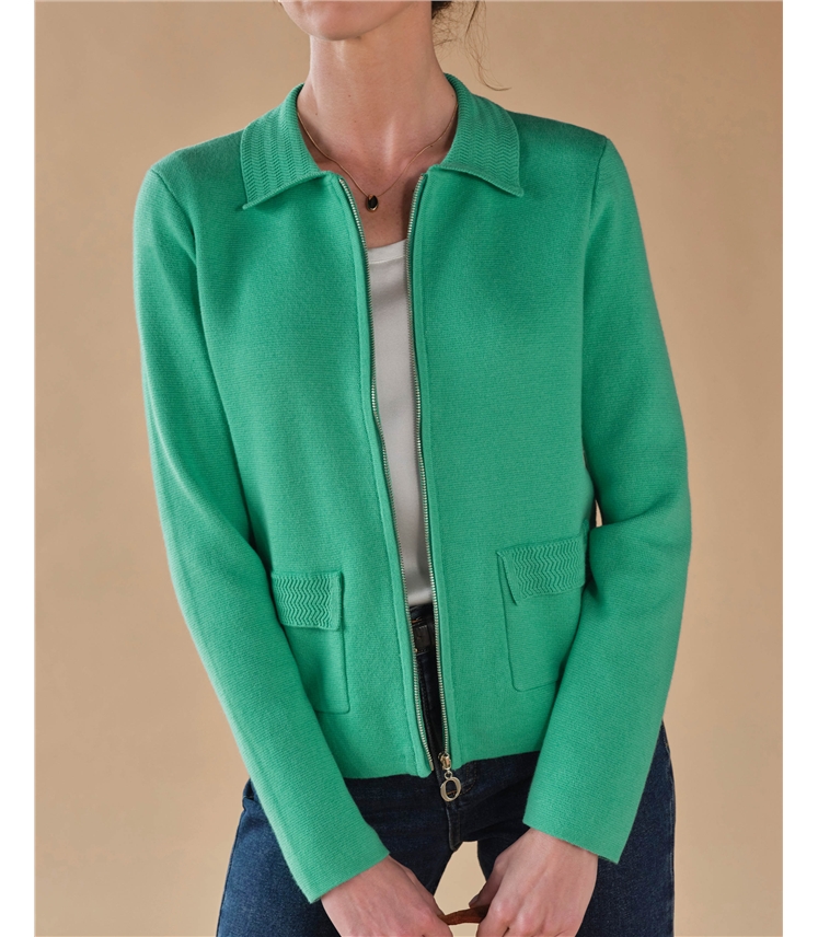 Wool Blend Milano Zip Jacket