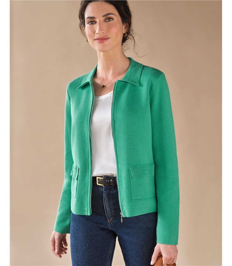 Wool Blend Milano Zip Jacket