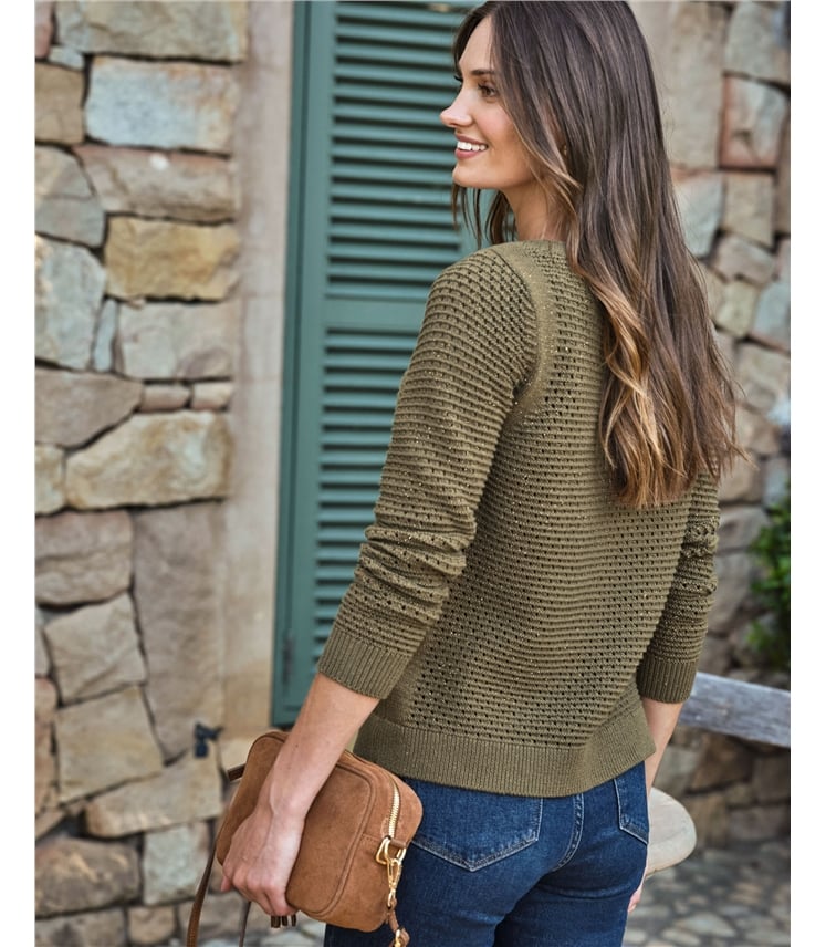 Cotton Mesh Boat Neck