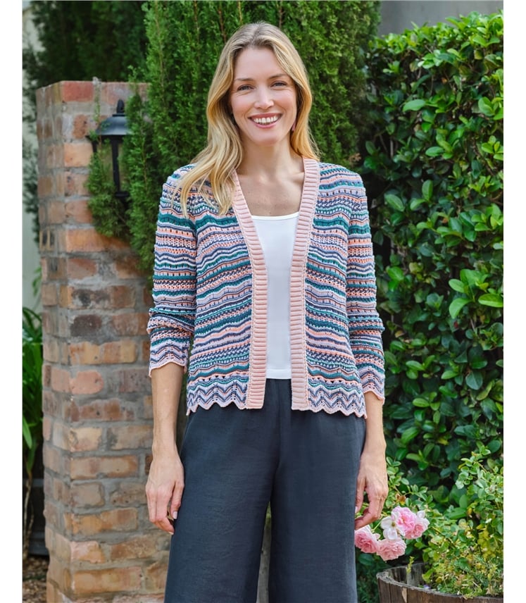 Multi Stripe Edge To Edge Cardigan
