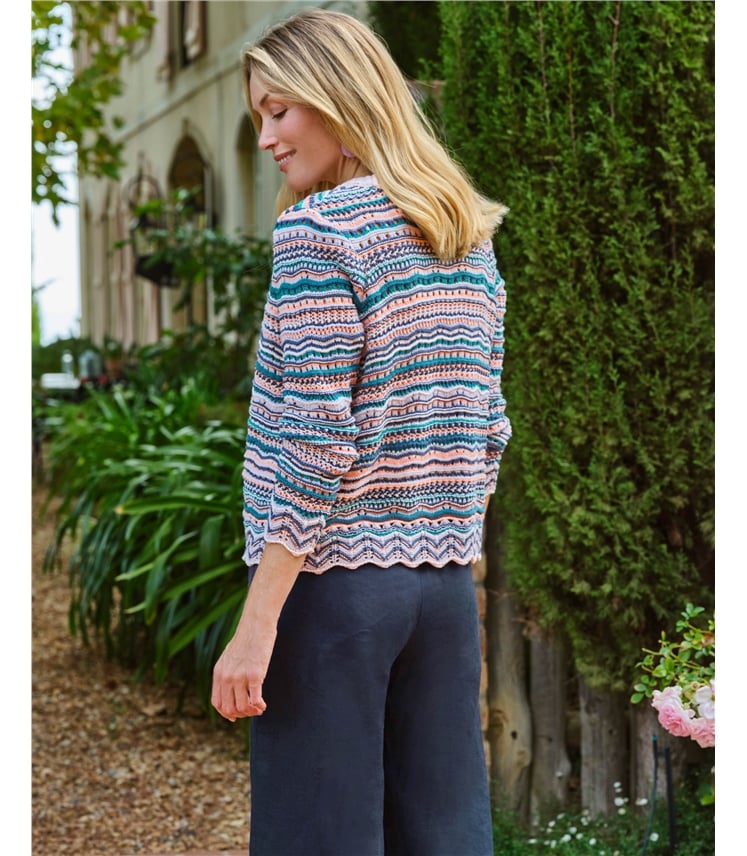 Multi Stripe Edge To Edge Cardigan