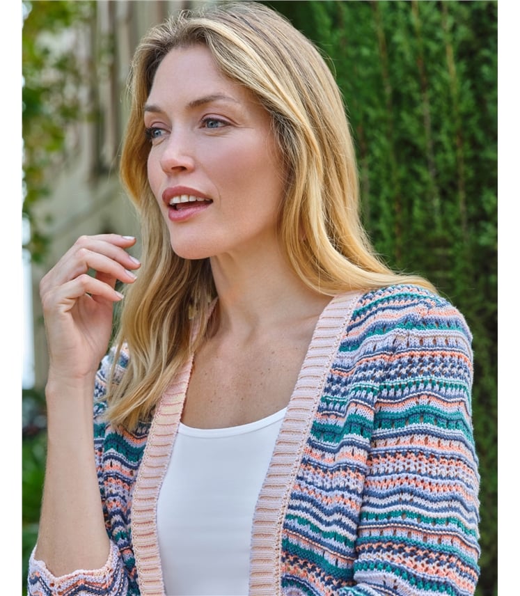 Multi Stripe Edge To Edge Cardigan