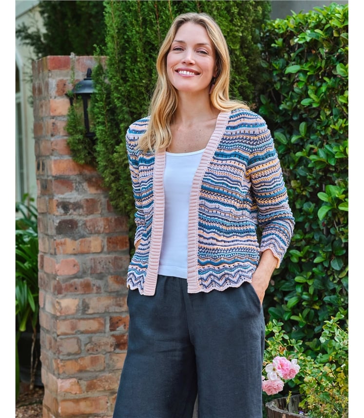 Multi Stripe Edge To Edge Cardigan