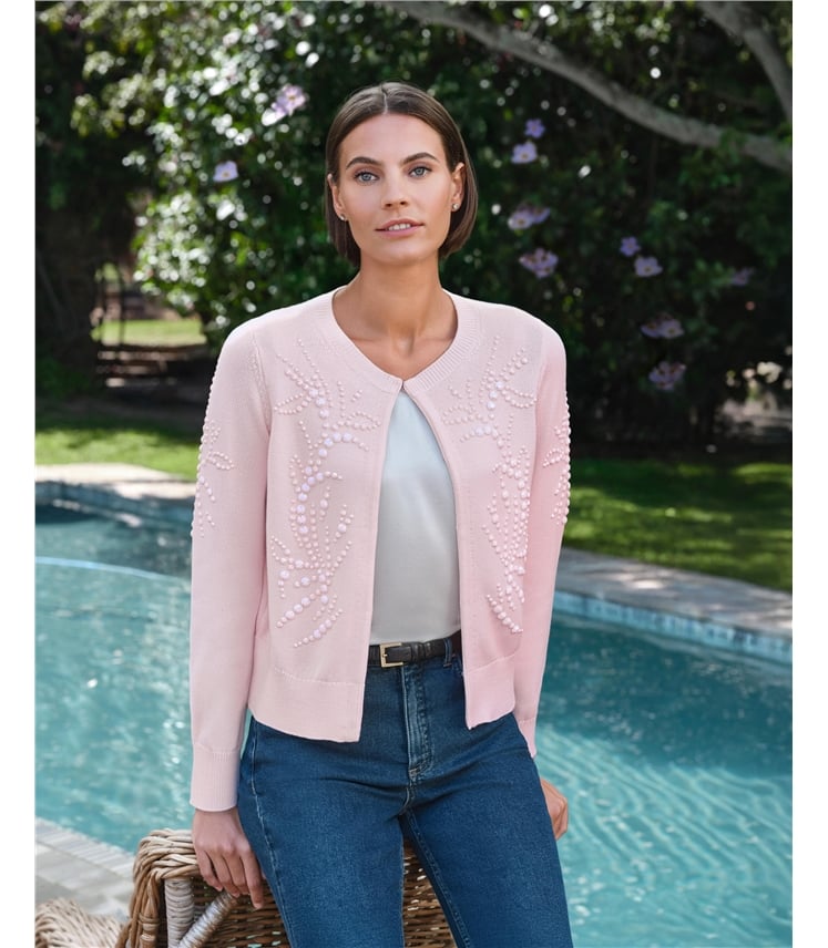 Cotton Hand Beaded Cardigan