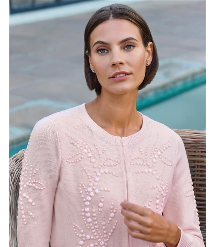 Cotton Hand Beaded Cardigan