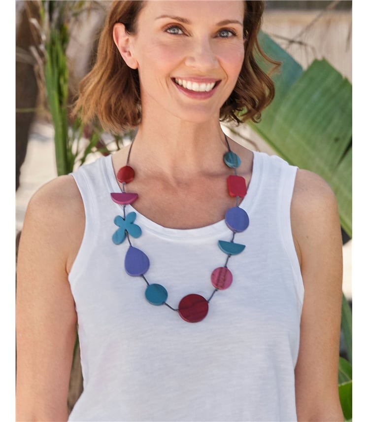 Wooden Flower Necklace