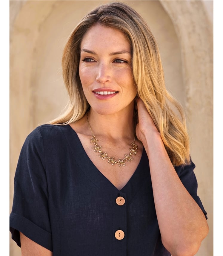 Metal Flower Necklace