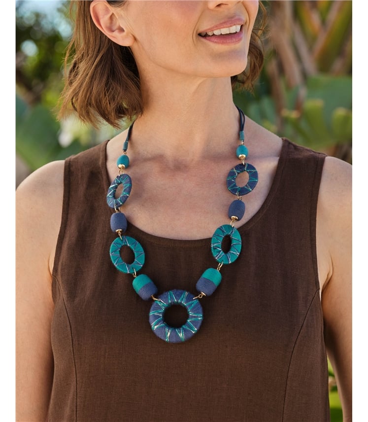 Collier à formes variées avec fil enroulé - Femmes - Bois
