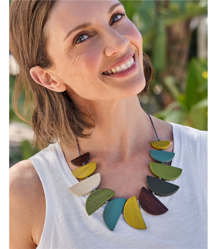 Semi Circle Wooden Necklace