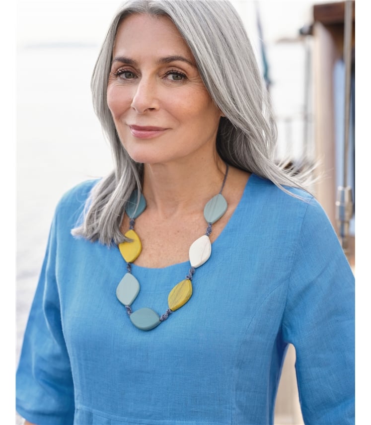 Collier de feuilles de bois - femme