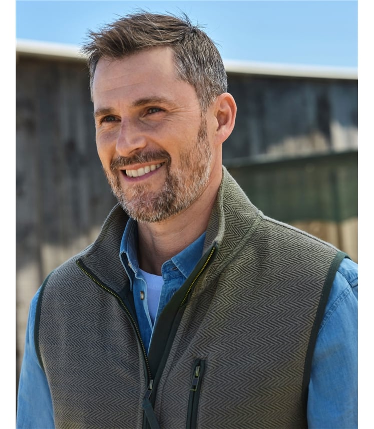 Strukturierte Weste mit durchgehendem Reißverschluss