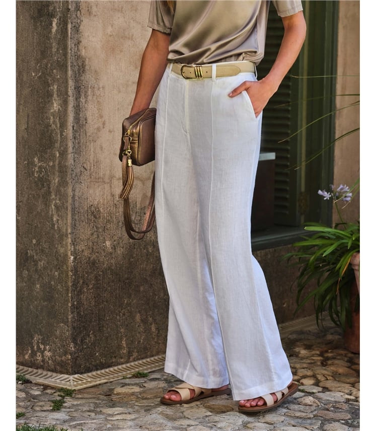 Pure Linen Wide Leg Trouser