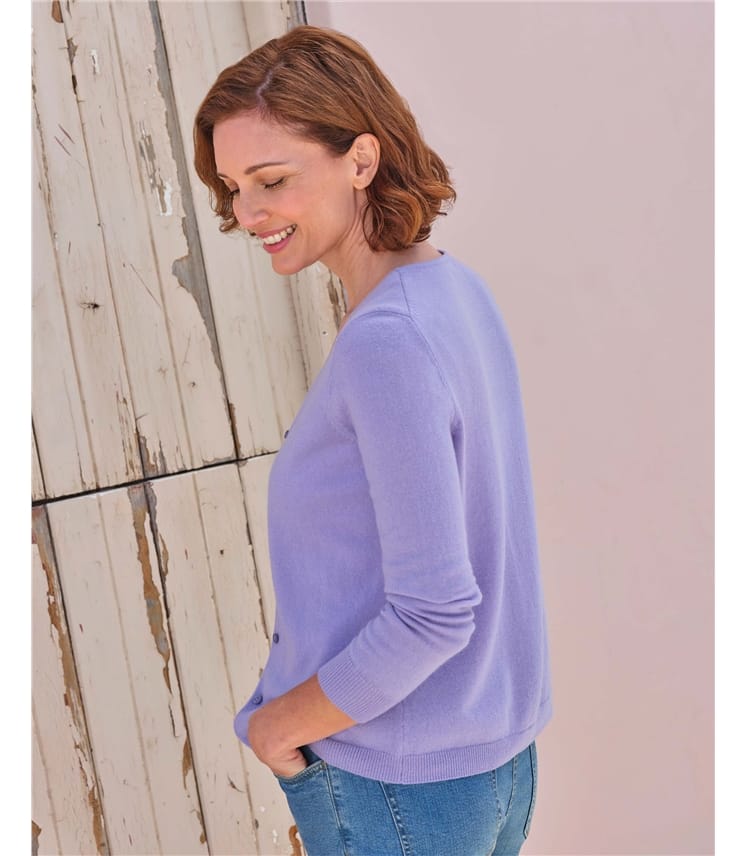 Cashmere Merino Classic V Neck Cardigan