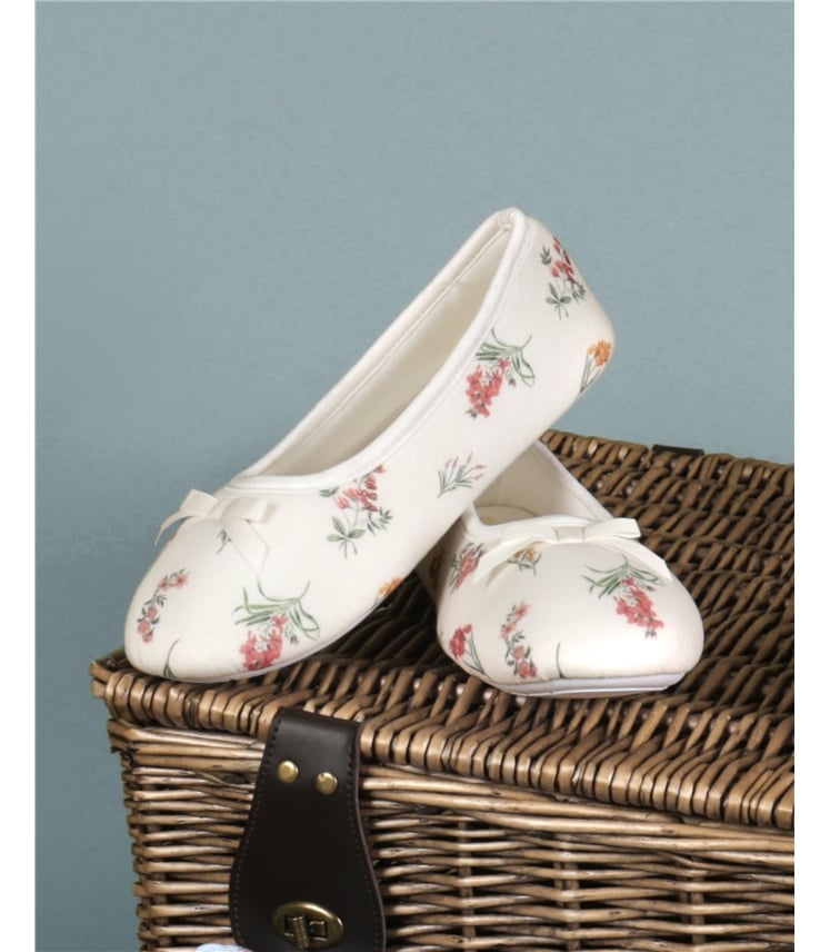 Ballerine en coton à fleurs