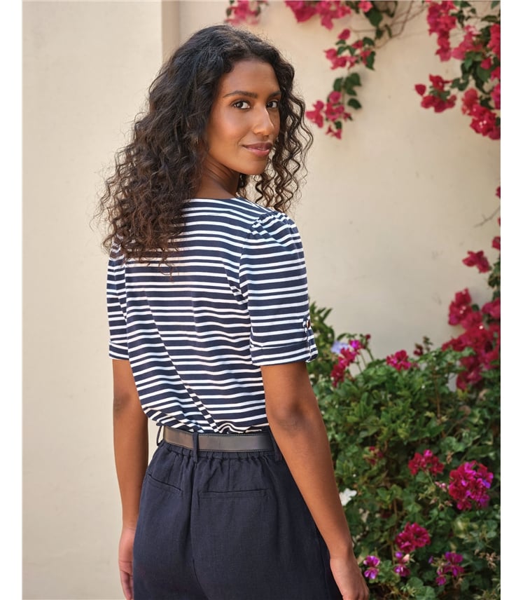 Button Tab Sleeve Tee