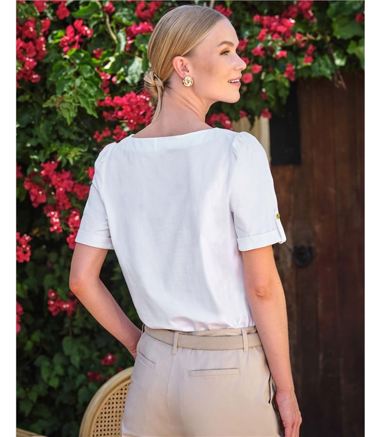 Button Tab Sleeve Tee