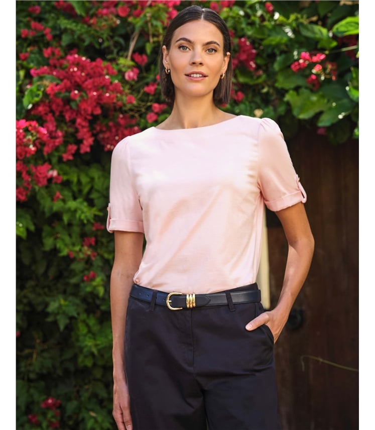 Button Tab Sleeve Tee