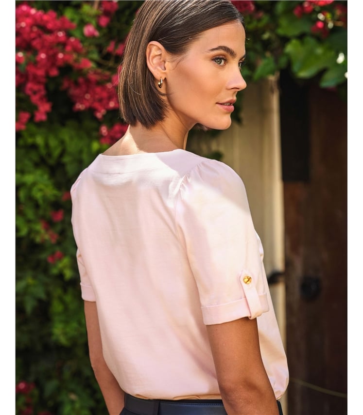 Button Tab Sleeve Tee