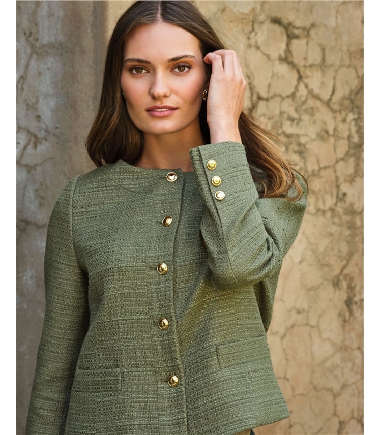 Boucle Collarless Jacket