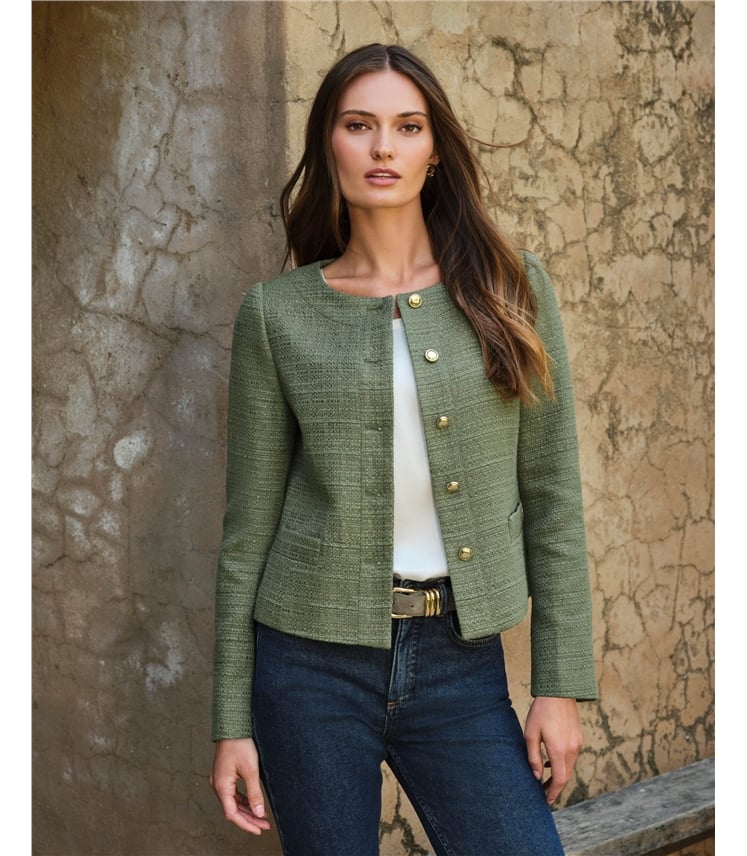 Boucle Collarless Jacket