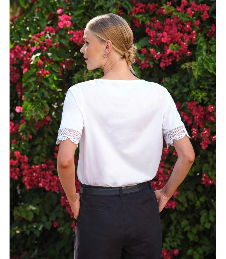 Lace Trim Sleeve Tee