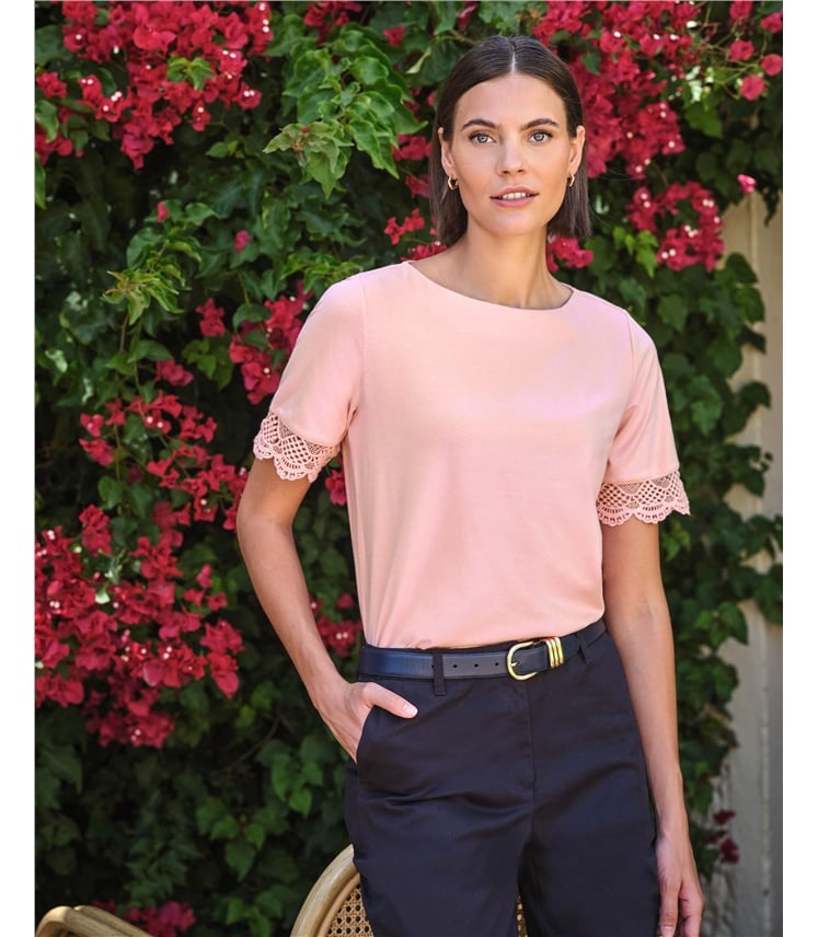 Lace Trim Sleeve Tee