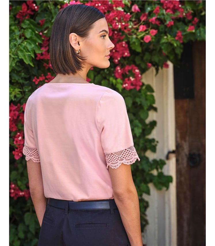 Lace Trim Sleeve Tee