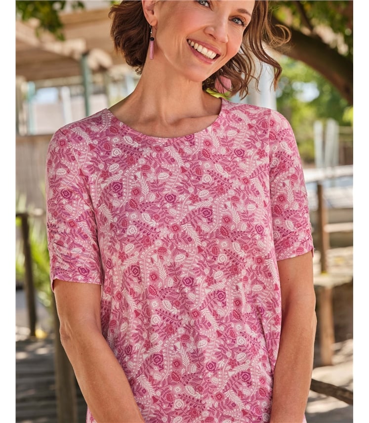 Gathered Sleeve Swing Top