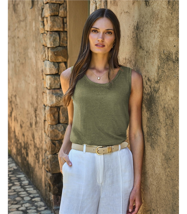 Luxury Linen Jersey Vest LWK17