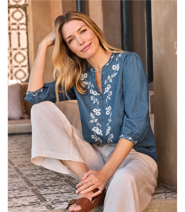 Cross Stitch Notch Blouse