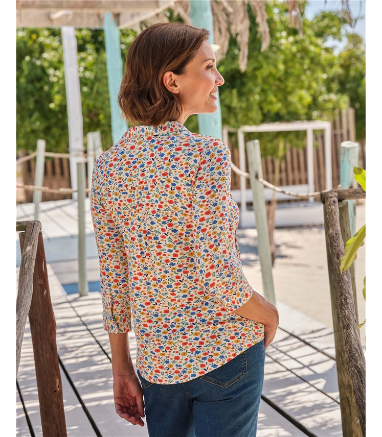 Collar Longline Pintuck Shirt