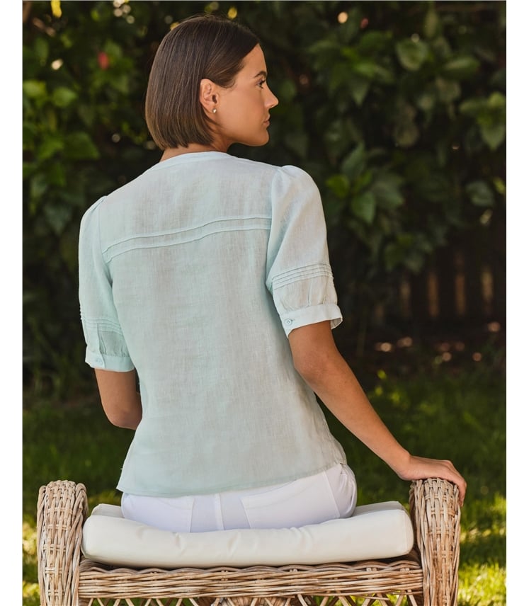 Linen Pintuck Blouse