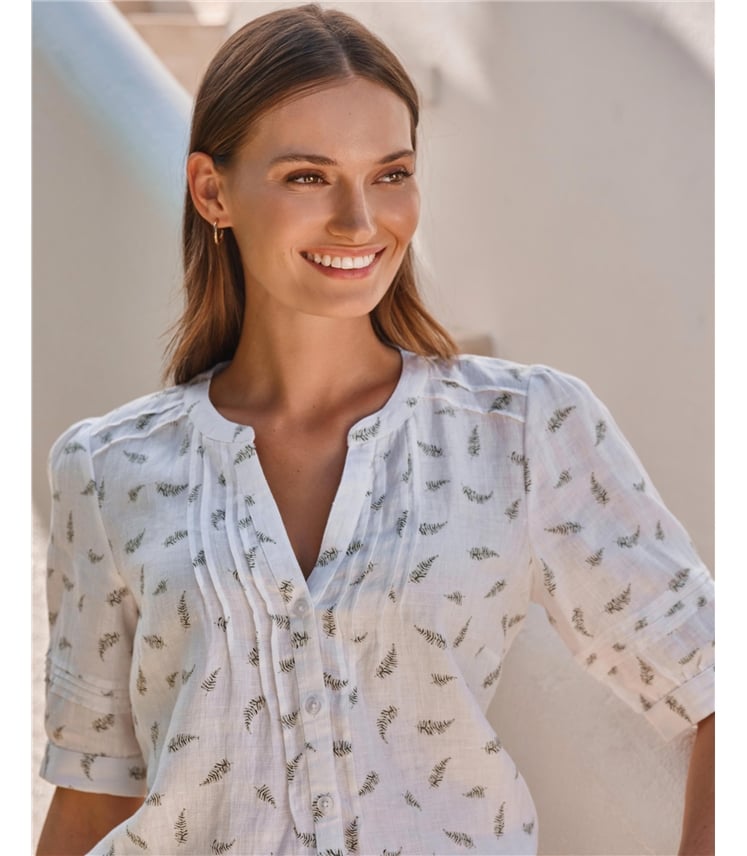 Linen Pintuck Blouse