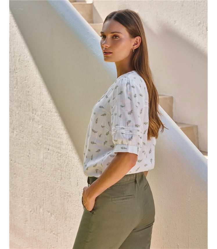 Linen Pintuck Blouse