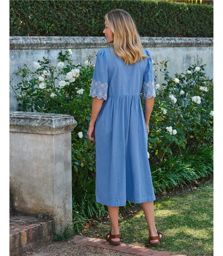 Broderie Button Through Dress