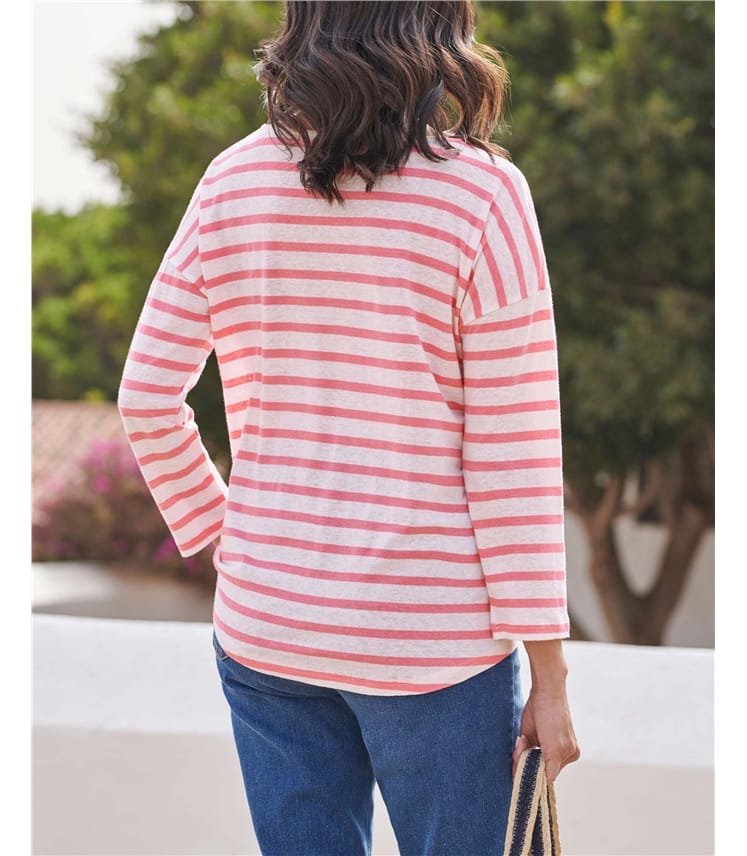 Linen Blend Pocket Dolman Top