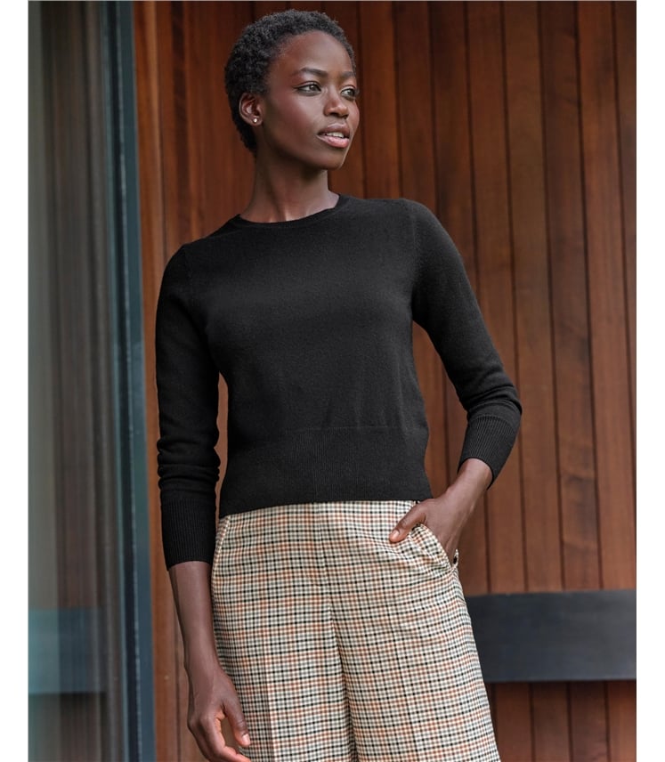 Kurzer Kaschmirpullover