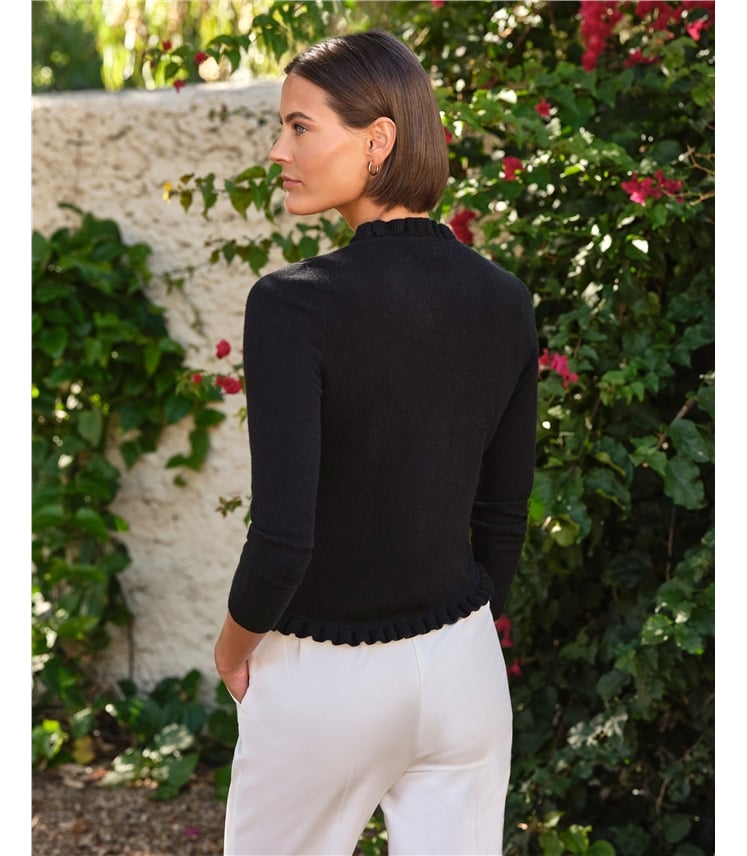 Cashmere Ruffle Cardigan