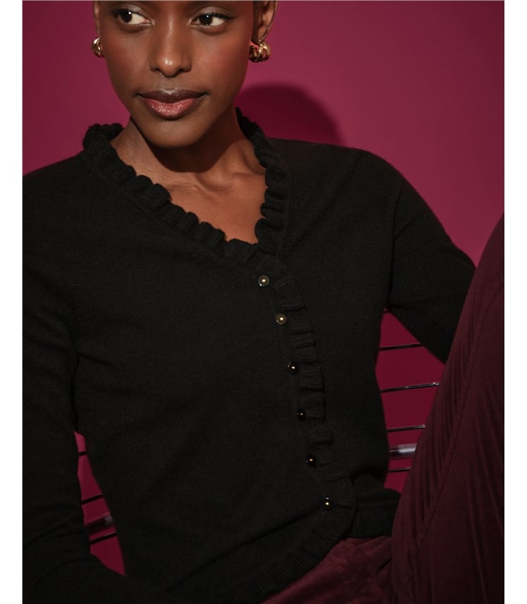 Cashmere Ruffle Cardigan