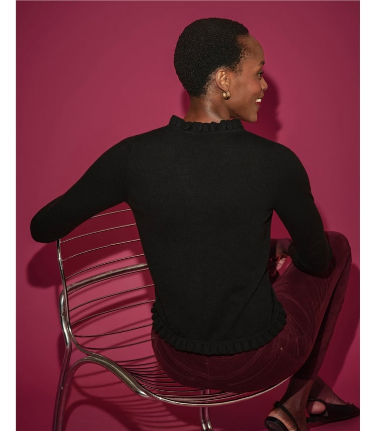 Cashmere Ruffle Cardigan