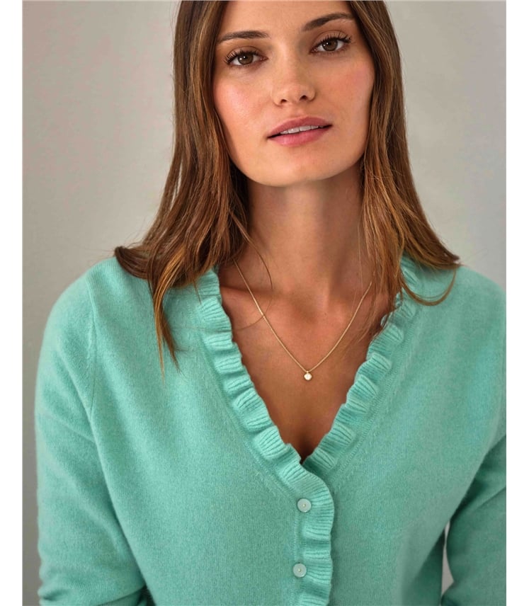 Cashmere Ruffle Cardigan