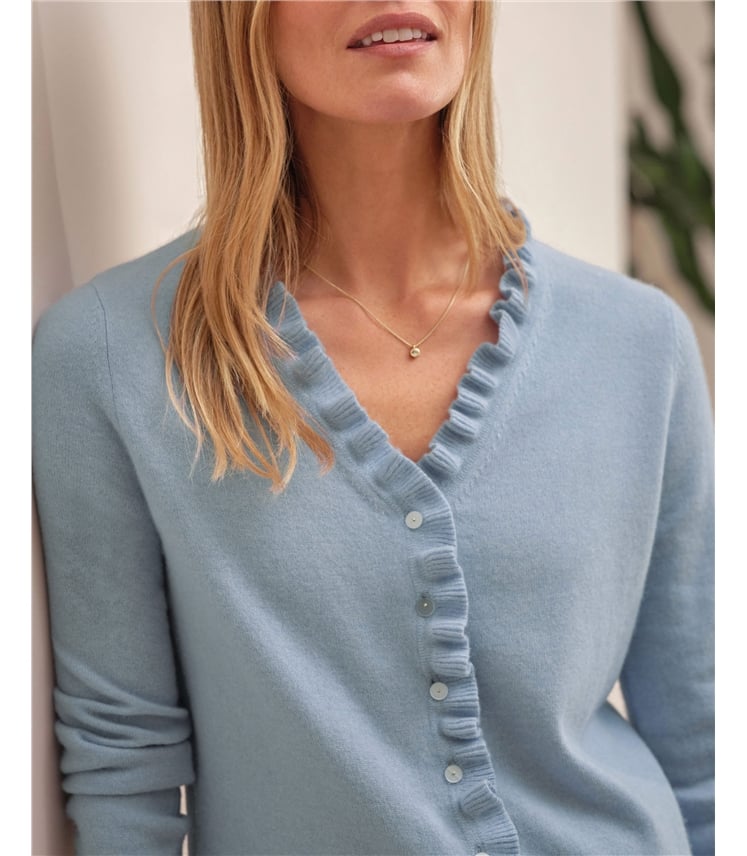 Cashmere Ruffle Cardigan