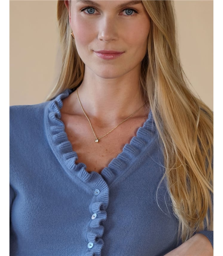 Cashmere Ruffle Cardigan