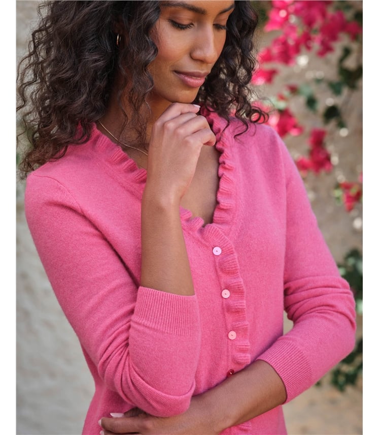Cashmere Ruffle Cardigan
