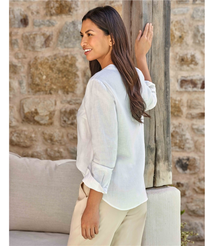 Linen Shirt Collarless