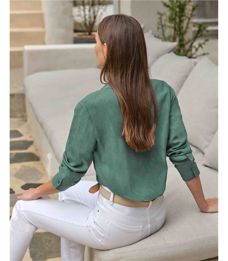 Linen Shirt Collarless