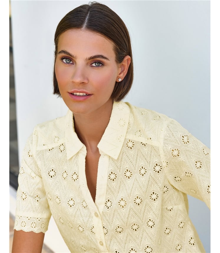 Short Sleeve Broderie Shirt